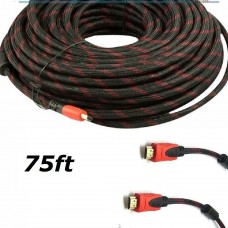 Premium HDMI Cable 75ft 1.4 BLURAY For 3D HD 1080P HDTV LCD LED PS4 XBOX Black&Red
