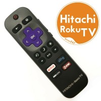 Genuine HITACHI 101018E0001 Roku TV Remote w/ TV Power Button and Volume Control (NEW)