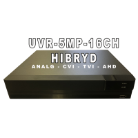 UVR: SUPPORT 5MP LITE @12FPS CAMERAS, ALL CHANNELS PLAYBACK(UP TO 5MP LITE), 5-IN-1: TVI / AHD / ANALOG / CVI / IP(HIKVISION & DAHUA)